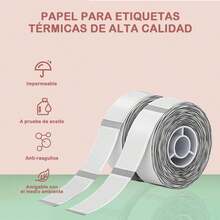 EASYTAO Etiquetas de Papel para D110 Impresora de Etiquetas Adhesivas, Adhesivos Impermeables Resistentes al Desgarro de Repuesto para D110 Label Printer(Transparente, 14 * 30MM+14 * 40MM) - Transparente - Ver 3