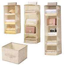 1pc Black Storage Hanging Bag, Clothes & Underwear Organizer Bag, Vertical Wardrobe Storage Bag, Durable & Washable, Dust & Moisture Proof 138 Garment Bag Storage Bags Storage For Clothes Clothes Organizer Clothes Storage Clothes Bag Packing Cubes Travel Essentials Travel Organizer - Beige - View 2