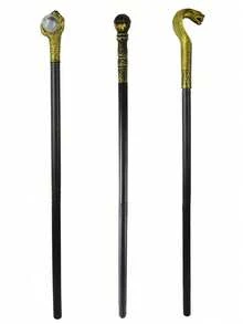 1pc Holiday Party Cosplay Prop Scepter Staff Accessory, Performance Costume Scepter, King Magician Staff, Thick Handle Style (Distressed Craft May Have Slight Imperfections, Normal Phenomenon), Halloween - Multicolor - View 8