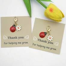 1pc Ladybug Keychain With "Thank You For Helping Me Grow" Motivational Message, Encouragement Gift, Cute Friendship Gift, Valentine's Day Decor, Back To School Gift - 1 - View 4
