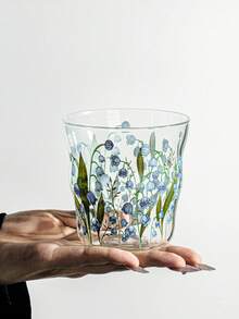 1 buah Cangkir Kaca Motif Bunga Lonceng Ungu Gaya Vintage, Set Cangkir Air Tahan Panas Kelas Atas, Untuk Penggunaan di Rumah, Cocok untuk Wanita, Kopi & Teh Bunga - MultiWarna - View 14