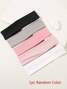 1条/5条装轻盈粘胶吸湿排汗防滑纯色基础款发带，适合日常佩戴和运动，粉色配饰发带头巾发箍吸汗带，适合上学、大学秋冬季节，女士度假装扮优雅围巾女士头巾柔软头巾
