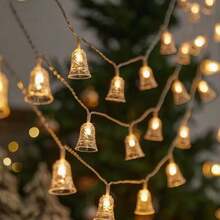 أضواء سلسلة أجراس LED، 10 أو 20 ضوء جرس LED يعمل بالبطارية، مناسب للعام الجديد وعيد الشكر والحديقة والفناء والحفلات، أضواء جنية.