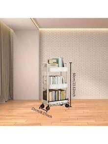 1 件 3 层白色储物推车 | 塑料材质 + 360° 旋转轮 | 适用于厨房/浴室/卧室的多场景储物，节省空间的篮子托盘收纳盒