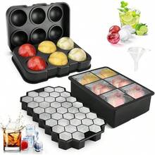 Moldes de Silicona para Hielo Reutilizables con Tapa, 8 Cubos - K- 49 Cubos, 3 Piezas - Ver 12