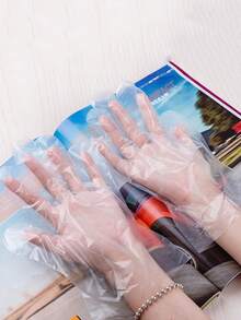 200 件一次性脚套，带加厚脚膜，塑料袜套，鞋套，脚部保护套，防止干燥和开裂，也可用于泡脚。 - 彩色 - 查看 3