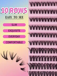200 pezzi 8-16mm Design a riccio D, ciglia finte russe 40D, naturali, morbide e soffici, ciuffetti di ciglia finte effetto sfumato, ideali per uscite serali, cosplay, appuntamenti, uso quotidiano, feste, palcoscenico, viaggi, essenziali per la festa della mamma, Pasqua, Ringraziamento, Ognissanti, trucco di Natale, ottimo regalo e adatto ai principianti, ciuffetti di ciglia, ciglia singole, ciglia finte