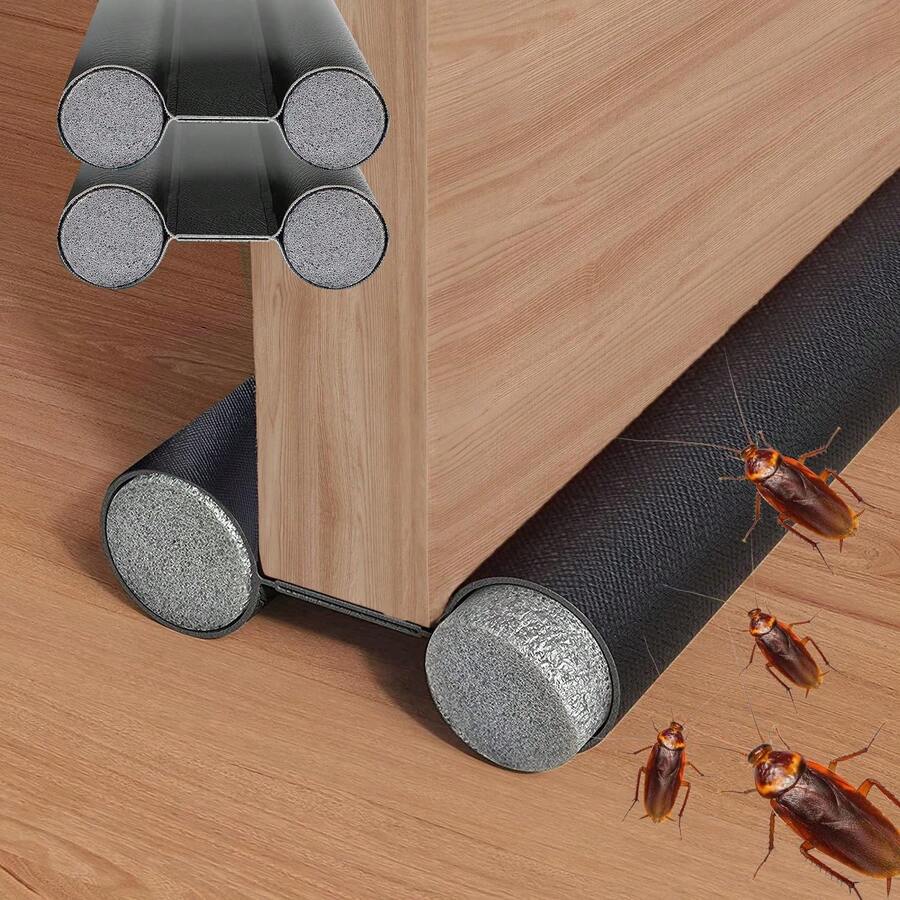 2Piezas Protector y guardapolvo para Puerta,Tapón de Aire para Debajo de la Puerta,impermeable Mejorado Ajustable con Bloqueo de Ruido,Tope de puerta sellador,usado par Aislamiento /Viento/Insectos