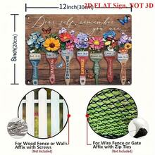 2D Flat Metal Tin Sign Christian Wall Art - 'Dear Self, Remember You Are...' - Bible Verse Paintbrush Floral Sign, 7.8 X 11.8 Inch Vintage Metal Decor For Home, Office, Or Church - Faith-Based Gift For Women, 2D Flat - 1PC - 查看 6
