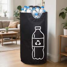 Large Capacity Foldable Recycling Bin - Cylindrical Open-Top Design, Multi-Purpose Plastic Bottle Storage Basket, Space-Saving Collapsible Organizer Box, Durable, Easy To Clean, No Electricity Needed, Home Recycling Container, Bottle Storage, Modern Aesthetic, Sturdy Structure, Suitable For Apartment Living