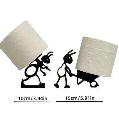 3D蚂蚁纸巾架 - 智能蚂蚁，塑料，易于安装，趣味蚂蚁卫生纸架 - 浴室纸巾分配器装饰，独立浴室套装，浴室装饰（不含卫生纸），独立式和壁挂式，适用于浴室、卧室、办公室、厨房、客厅 - 节日礼物，适合家人和朋友，万圣节和圣诞节装饰，宿舍用品，办公室和餐厅装饰。蚂蚁装饰