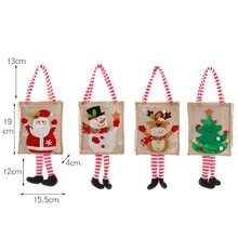 Sacs cadeaux de Noël mignons Sacs cadeaux en canevas avec Père Noël, bonhomme de neige, sapin de Noël pour cadeaux de Noël et du Nouvel An, fournitures de fête, faveurs, décoration