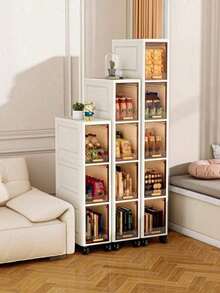 3/4/5/6 Layers Storage Cabinets, Ultra-Thin Plastic Storage Boxes For Kitchens And Bathrooms, Portable Design, Suitable For Narrow Spaces, Kitchen Storage Cabinets, Modern Decorative Cabinets, Kitchen Cabinets, Shower Carts, Storage And Organization. - 白色 - 查看 6