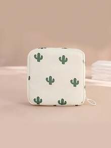 1 Pc Super Cute Portable Cartoon Female Sanitary Napkin Storage Bag, Ladies And Girls Menstrual Sanitary Napkin Bag, Large Capacity Storage Sanitary Napkin For Coins, Cosmetics, Tissues And Other Small Items, Suitable For Ladies Business Travel, Travel, Students Back To School