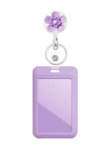 1pc 3D Flower Nurse Badge Reel Retractable With ID Card Holder Cute Resin Flower Teacher Badge Reel For Keys Keychain The Best Gift For Doctor Nurse Teacher Student Office Worker For Women Money Wallet Mini Wallet Purse Wallet Card Wallet