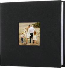 TUQI Album de Fotos,Álbum con Cubierta de Lino, Capacidad para 200 Fotos de 10.5x15.5cm,Álbumes de Páginas,Regalo de Aniversario para parejas, bodas, familia (Negro) - Negro - Ver 13
