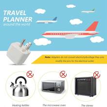 2pcs Universal Adapter, Europe To USA Plug Travel Adapter (White)