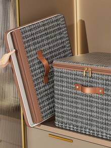 1pc Fabric Storage Organizer Box, Multi-Layer High Capacity Home Storage Basket, Wardrobe Storage Box - Multicolor - View 9