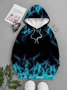 Men's 3D Printed Fashionable Novelty Pattern Hooded Long Sleeve Sweatshirt, Autumn/Winter Men's Pullover Hoodie With Drawstring And Pockets