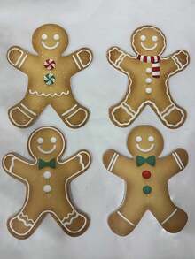 4 件大号姜饼人圣诞树挂饰，圣诞姜饼人桩 - 可爱质朴的节日装饰，户外草坪花园派对冬季装饰，适合节日居家、学校和办公室，圣诞树顶饰家居办公室节日派对花瓶装饰，羽毛装饰节日挂饰室内外，家居装饰，房间装饰 - 彩色 - 查看 11