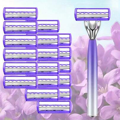 Purple Women's 3-Layer Shaver - Reusable, Fragrance Free Blade, Smooth Shaving Of Body Hair, Legs, And Beards