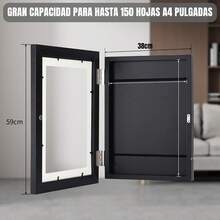 2pcs Marco para Dibujos Niños, Marcos de fotos de galería, Marcos para Cuadros, Gire la tapa Marco de arte magnético para niños Se puede colgar horizontal o verticalmente12.9 * 8.6 * 1.18 in (Negro) - Azul y rosa - Ver 8