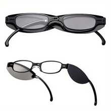 Portable Folding Reading Glasses With Blue Light Blocking Lenses - Durable Metal Frame, Lightweight And Compact Design, Includes Storage Case - Unisex, Suitable For Reading, Computer, Mobile Phone - Ideal Gift For Men And Women, Computer Glasses, Fashion Glasses, High-Quality Lenses, Vision Correction, Office Workers, Screen Time Protection, Fashion Frame, Sturdy Structure, Digital Device Users - Black - View 11