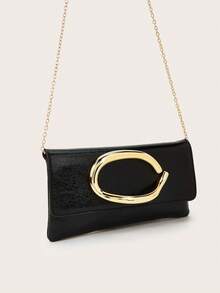 Túi cầm tay màu trơn cổ điển, túi xách đa năng, ví da PU thời trang, phù hợp cho nữ, có thể dùng trong đám cưới, tiệc tùng, dạ hội, lễ hội và các dịp khác. - màu đen - Xem 4