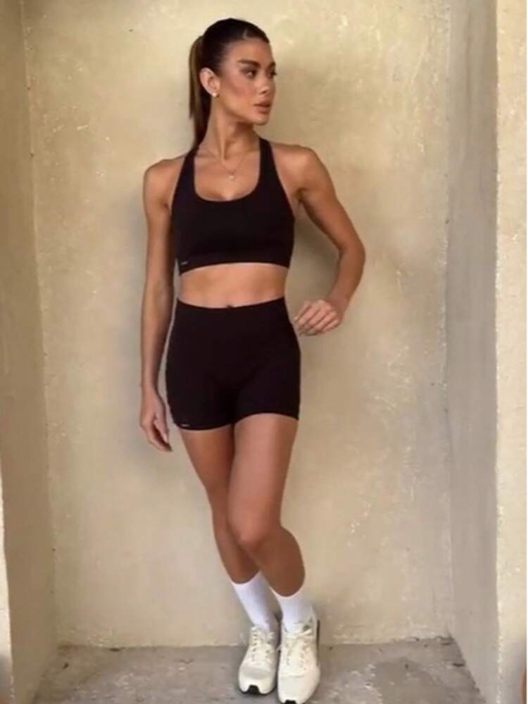 K2B Basic Fitness Set Short Shorts And Top - 黑色 - 查看 6