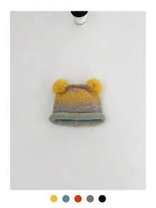 Cute Cat Ear Plush Hat, Thick Warm Ear Protection, Korean Sweet Makeup, Versatile Knit Cap, Autumn/Winter; Sweet Cute Cat Ear Plush Knit Hat, Warm, Versatile, Small Logo Knit Hat; Sweet Cute Cat Ear Plush Knit Hat, Warm, Versatile, Small Logo Knit Cap, Autumn/Winter