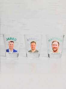 1/10/25/50/100pcs Custom Personalized Face Vinyl Decal, Custom Text,Funny Birthday Gift, Party Favor Keepsake, Gift For Him Or Her,Custom Face Party , Personalized Birthday Party, Bachelorette Party Cup Stickers, Graduation Party Cup Stickers, Custom Face Cut Out, Unique Ideal Gifts For,Christmas Party Favors Photo Shot Face Glass Decals,Funny Shot Glasses Decals - Multicolor - View 6