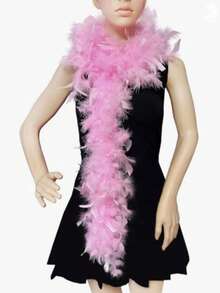1 Piece Feather Scarf (Pink, White, Black), 2-Meter Fancy Dress And Craft Party Accessories, Suitable For Female Dancers, Weddings, Masquerade Balls, Halloween. It Is An Excellent Choice For Gifting, Parties, Makeup, Stage Performances And Photography, And Can Be Used For Dance Wedding Dresses And Halloween Costume Decoration