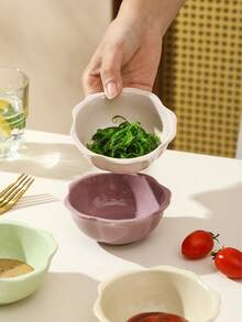 1 Stück/2 Stücke/4 Stücke kreative keramische Blumen-Rand Dip-Schälchen, hochwertige Fondue-Platte, Gewürz-Schälchen, Vorspeisen-Teller, Gewürz-Schälchen