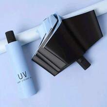 Sun Protection Umbrella With Coating - Manual Folding Umbrella For Women And Men - 8 Bone Vinyl Umbrella - 38.1 Inches Unfolded - Perfect For Sunscreen For School,Office,Household,Travel, Back To School Supplies