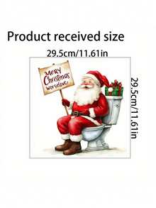 1pc Funny Santa Toilet Sticker Whimsical Santa Claus Toilet Lid Sticker PVC Self-Adhesive Toilet Lid Decal Christmas Festive Bathroom Decoration 9.84*11.81in/11.61*11.61in For Bathroom Toilet Cover Bedroom Living Room Dining Room Study Entrance Wall Decor Create A Christmas Holiday Atmosphere Make Room Decoration More Interesting Home Decor Christmas Decorations Wall Stickers Wall Sticker Stickers Christmas Decorations Home - Multicolor - View 5