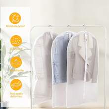 10pcs Protector de Ropa Colgante Transparente, Fundas de Ropa Cubre Polvo, Fundas Ropa Anti-Polvo y Transpirable, Bolsa de Ropa Colgante con Cremallera para Abrigos, Trajes, Vestidos,Vestidos de Noche - 1 - Ver 4