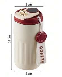 Termo Para Café Digital Inteligente Acero Inoxidable 450ml - Blanco - Ver 3