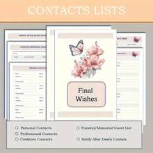 End Of Life Plan Notebook - Adult Guidance Workbook, English Language, Flower And Butterfly Design, Perfect For Daily Use And Gifts - 臨終規劃筆記本 - 查看 2