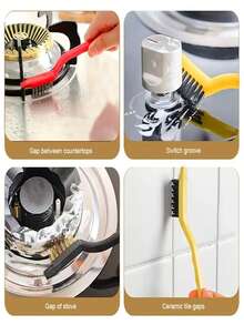 Stove Cleaning Tool Set, Paired With Brush Kit - Plastic, Color Coded (Black, Red, Yellow, White, Green, Blue, Brown) - Suitable For Gas/Oven/Induction Cooker, Shower, Bathtub, Sink, Oven, Dishwasher Multi Surface Safety