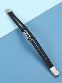 1pc Fashionable Men's Silver Infinity Symbol Decor Bracelet, Versatile For Daily Wear, Perfect Gift