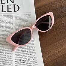 Pink Cat Eye  For Women, High-End New Style, Sun Protection, Retro  Fashion Glasses - 黑框黑灰片 - 查看 3