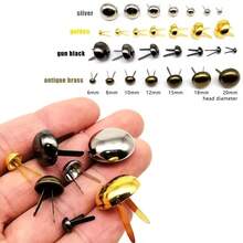 50/100个金属半球形圆形双脚铆钉，用于DIY手工制作皮革工艺包袋手提包底部保护