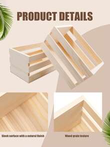 1/3pcs Small Wooden Storage Box, Suitable For Desktop Organization, Suitable For Home Office Storage Rack, Small Storage Basket Container,Halloween Decorations, Suitable For Halloween, Christmas, Holiday Gifts, Holiday Ornaments ﻿