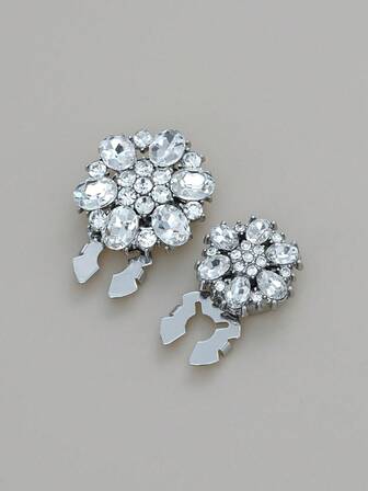 1/2/4pcs Rhinestone Button Covers For Women, Crystal Button Covers, Detachable Clip On Button Covers, Crystal Fancy Buttons For Clothing, Button Snaps With Pliers Press For Dress Suit Tux Shirt Accessories, Lead Color