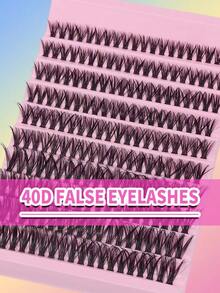 200 pezzi 8-16mm Design a riccio D, ciglia finte russe 40D, naturali, morbide e soffici, ciuffetti di ciglia finte effetto sfumato, ideali per uscite serali, cosplay, appuntamenti, uso quotidiano, feste, palcoscenico, viaggi, essenziali per la festa della mamma, Pasqua, Ringraziamento, Ognissanti, trucco di Natale, ottimo regalo e adatto ai principianti, ciuffetti di ciglia, ciglia singole, ciglia finte