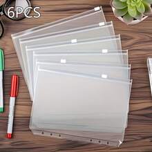 6/12个A7/A6/A5透明塑料现金信封，带弹性封口 - 耐用、可重复使用的现金整理袋，适用于礼品、小型企业、办公室和学校，适合储蓄计划、双周储蓄、10000美元储蓄和储蓄策略。