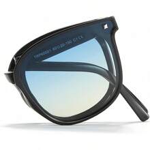 Lentes de Sol para Mujeres, Lentes Polarizados Mujeres Lente Retro Protección UV para Conducir, Viajar, Compras - azul - Ver 10