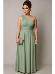 Bridesmaid Dress Party Guests Reception Graduation Without Shine Limp Mule In Fluity - 橄欖綠 - 查看 2