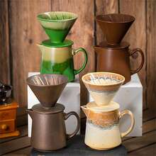 Juego de filtro de cafetera de cerámica, cafetera para compartir en el hogar y la oficina, cafetera Moka