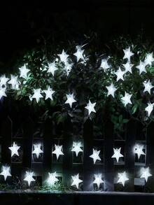 1 件太阳能户外 LED 灯串，20/50/100 LED 防水太阳能星灯串圣诞灯，8 种闪烁模式用于照明装饰，适用于楼梯、阳台、花园、庭院、栅栏和屋檐、节日派对、婚礼、万圣节、圣诞节、装饰灯（暖白/白色/彩色） - 紅白色 - 查看 7
